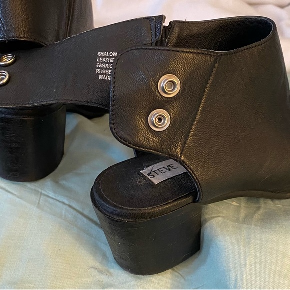 Steve Madden BLK Leather Heels, 7 winter Sale - Picture 4 of 6